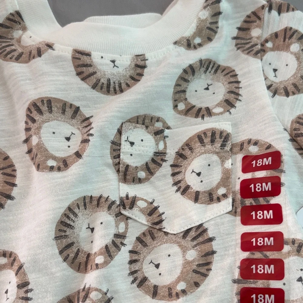 Carter's Neutral Lion Pajama Set in Cream, Brown & Tan